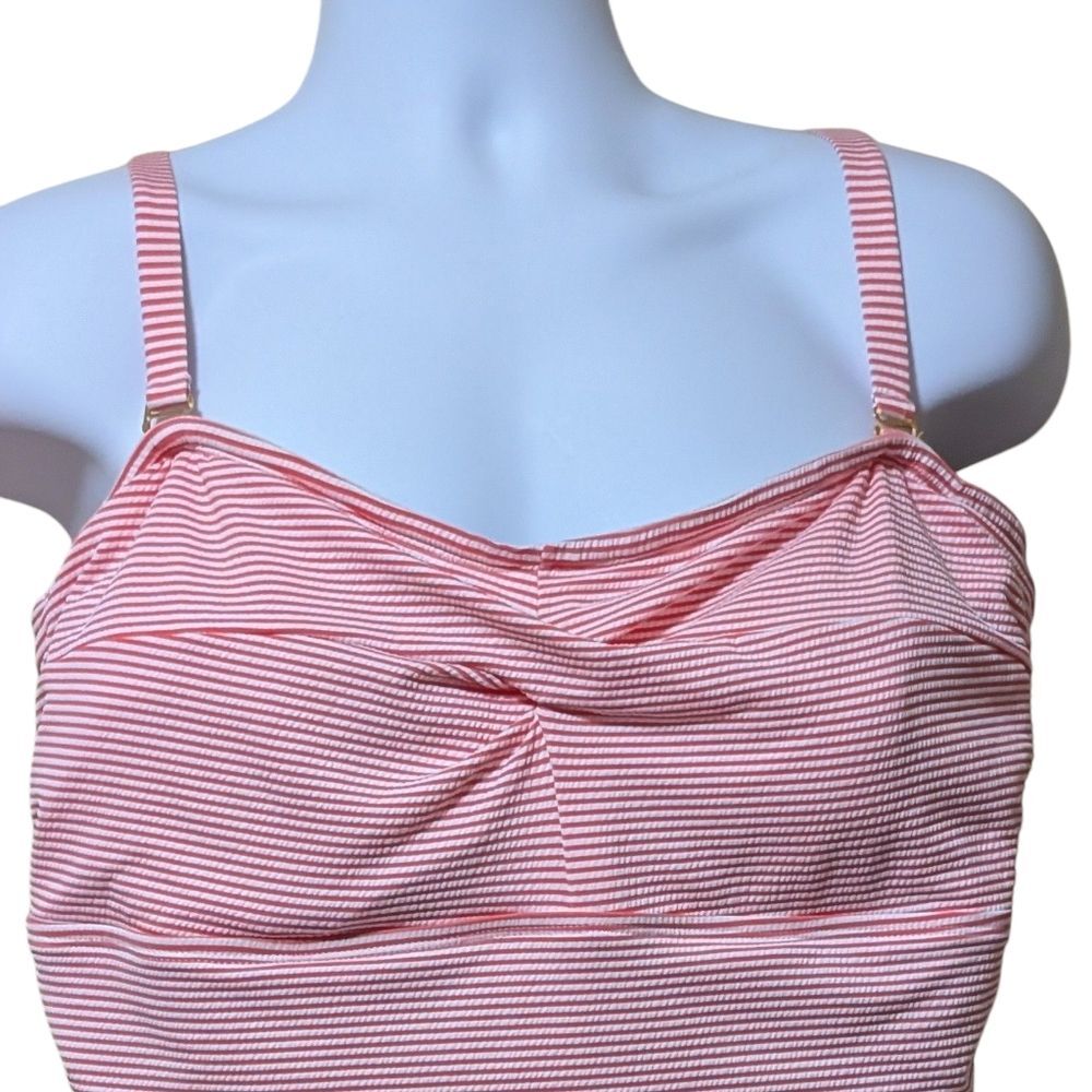 Lauren Ralph Lauren tummy control sear sucker swim dress Striped Skirt plus 20W - Picture 11 of 13